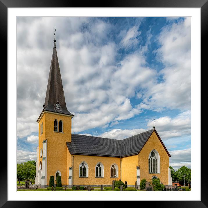 Broby Parish Church Square Composition Framed Mounted Print by Antony McAulay