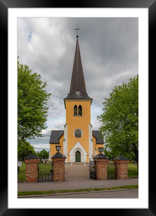 Broby Parish Church Street View Framed Mounted Print by Antony McAulay