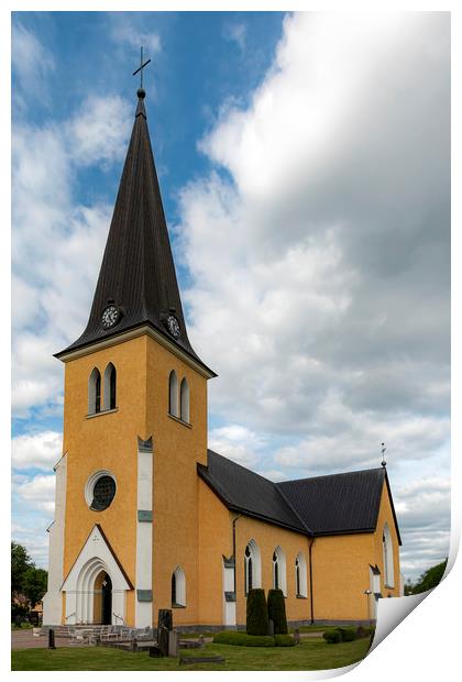 Broby Swedish Parish Church Print by Antony McAulay