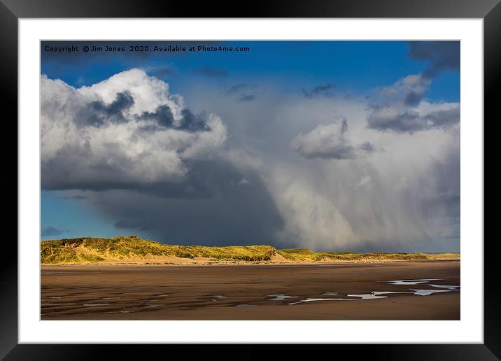 Sunshine and Showers at Druridge Bay Framed Mounted Print by Jim Jones