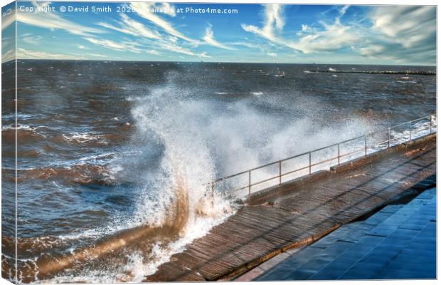 high tide at cleethorpes Canvas Print by David Smith