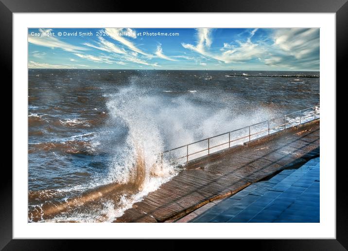 high tide at cleethorpes Framed Mounted Print by David Smith