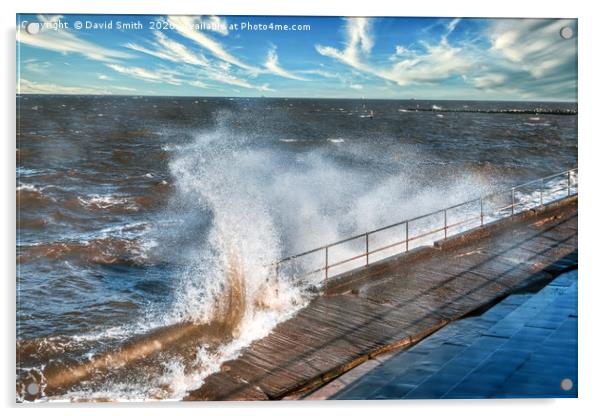 high tide at cleethorpes Acrylic by David Smith