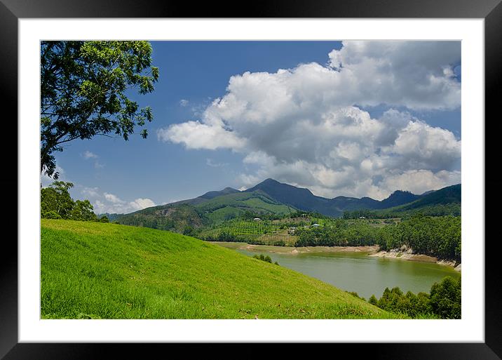 Lake and mountain Framed Mounted Print by Hassan Najmy
