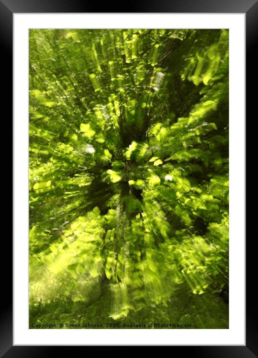 Summer leaf explosiion, creative image Framed Mounted Print by Simon Johnson