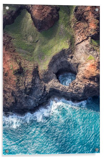 Kauai Open Ceiling Sea Cave Acrylic by Belinda Greb