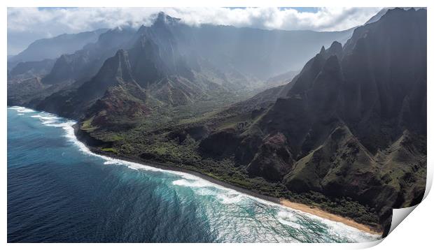 Na Pali Coast by Air, No. 3 Print by Belinda Greb