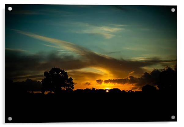 sunset over  dereham Acrylic by Anthony harris