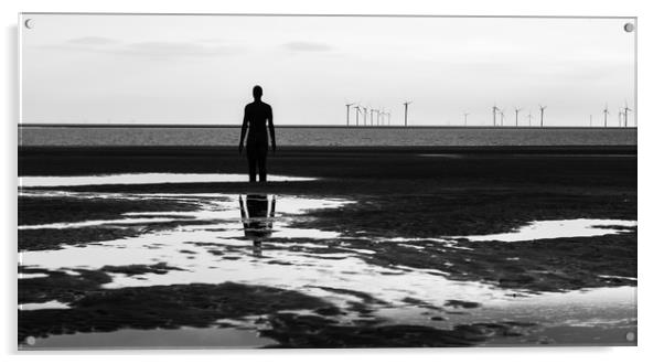 Iron Man looking out at a wind farm Acrylic by Jason Wells