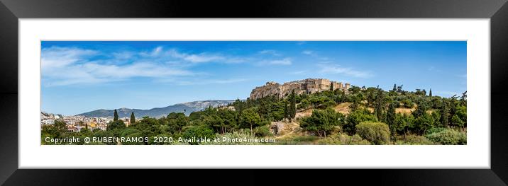 The Themistoclean Ancient Wall of Pnyx, Athens. Framed Mounted Print by RUBEN RAMOS