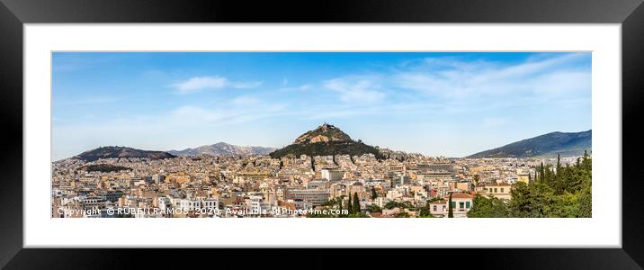 The Lycabettus Hill, Athens, Greece. Framed Mounted Print by RUBEN RAMOS