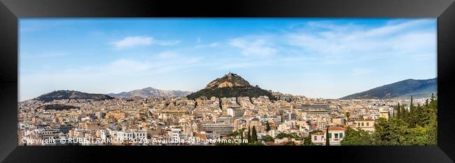 The Lycabettus Hill, Athens, Greece. Framed Print by RUBEN RAMOS