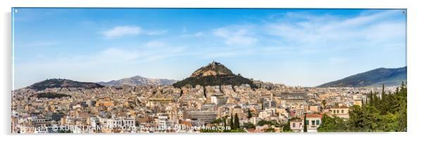 The Lycabettus Hill, Athens, Greece. Acrylic by RUBEN RAMOS