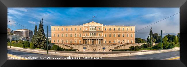 The Greek Parliament buiding, Athens. Framed Print by RUBEN RAMOS