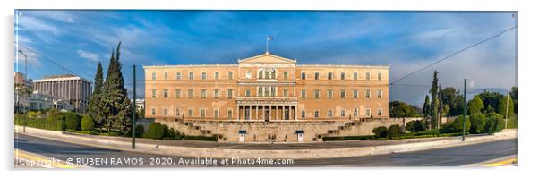 The Greek Parliament buiding, Athens. Acrylic by RUBEN RAMOS