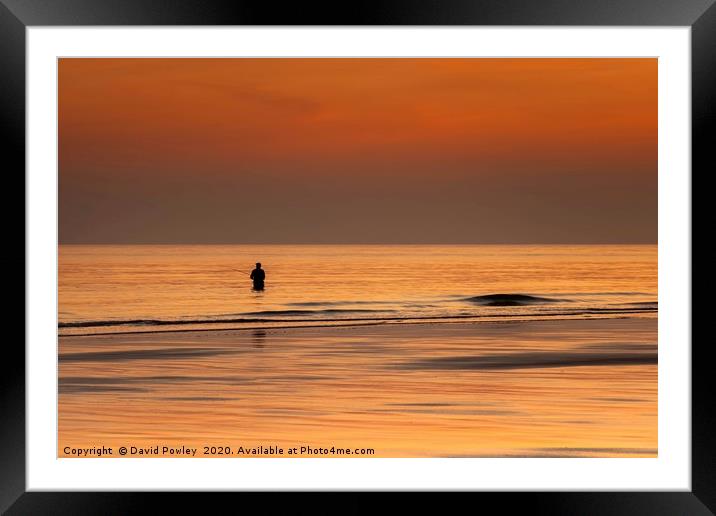 Fishing at Dawn on Sheringham Beach Framed Mounted Print by David Powley