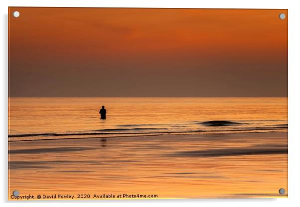 Fishing at Dawn on Sheringham Beach Acrylic by David Powley