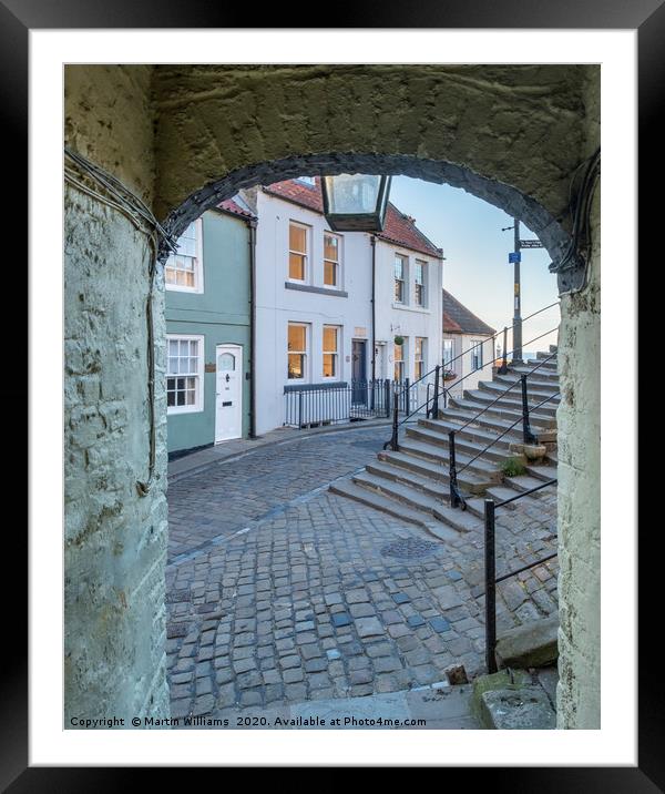 View from alleyway at the base of 199 steps, Whitb Framed Mounted Print by Martin Williams