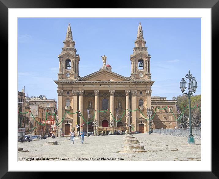 St Publius Church, Floriana, Malta Framed Mounted Print by Carole-Anne Fooks