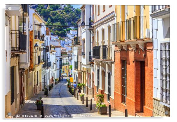 Narrow street in Ubrique, Spain Acrylic by Kevin Hellon