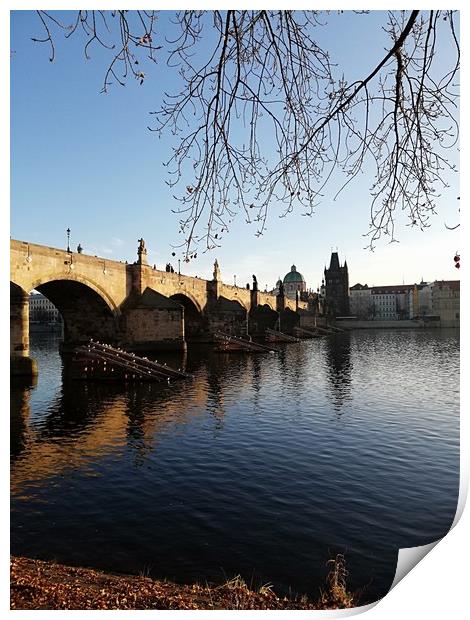 Charles bridge Print by Kevin Croft