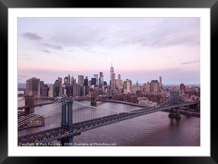 NYC Skyline Framed Mounted Print by Mark Rangeley