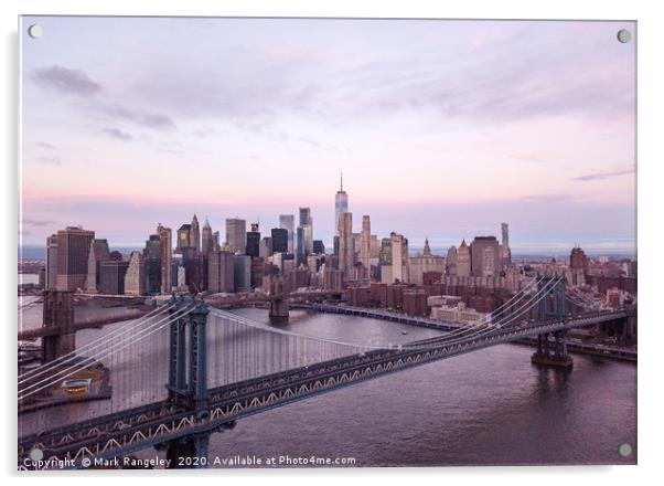 NYC Skyline Acrylic by Mark Rangeley