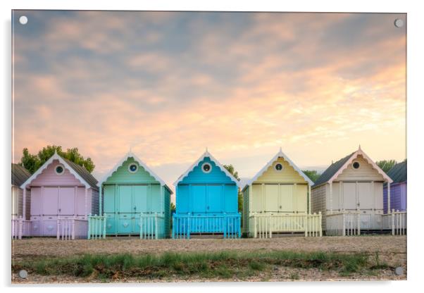 Mersea Island Beach Huts Acrylic by Daniel Farrington