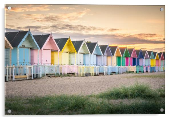 Mersea Island Beach Huts Acrylic by Daniel Farrington