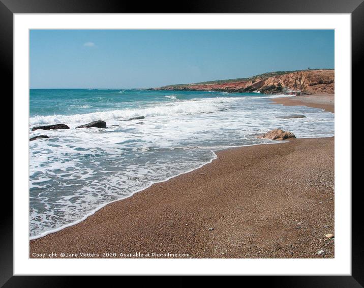 Cyprus Beach Framed Mounted Print by Jane Metters