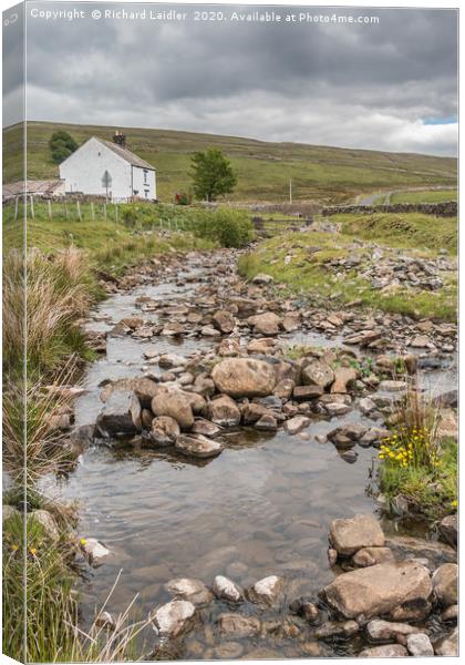 Force Foot Cottage and Trough Sike, Teesdale (2) Canvas Print by Richard Laidler