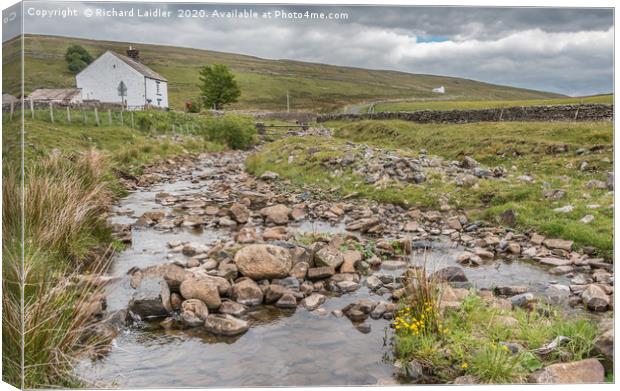 Force Foot Cottage and Trough Sike, Teesdale (1) Canvas Print by Richard Laidler