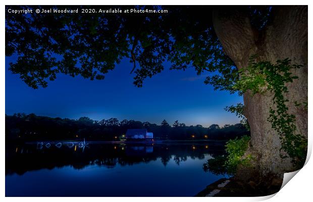 Llandrindod Wells Lake (Blue Hour) Print by Joel Woodward