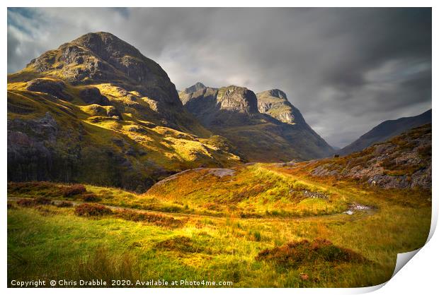 Bidean nam Bian in wonderful early light           Print by Chris Drabble