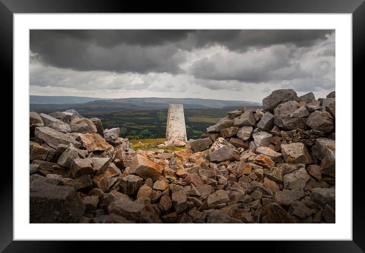 The Sleeping Giant's trig point Framed Mounted Print by Leighton Collins