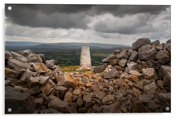 The Sleeping Giant's trig point Acrylic by Leighton Collins