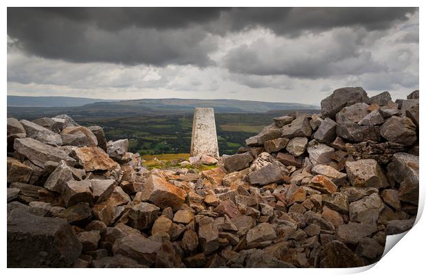 The Sleeping Giant's trig point Print by Leighton Collins