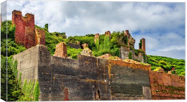 Porthgain Mining Ruins, Pembrokeshire, Wales, UK Canvas Print by Mark Llewellyn