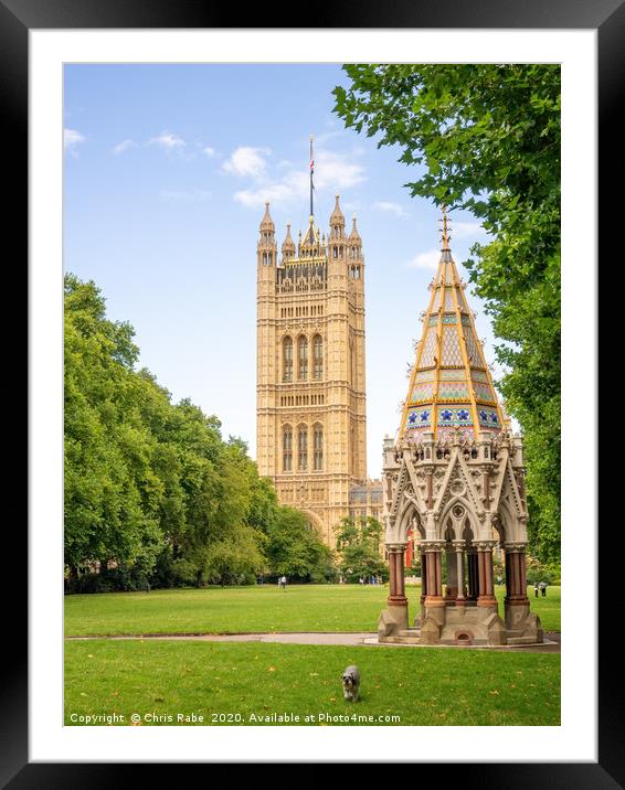Houses of Parliament and Buxton memorial fountain Framed Mounted Print by Chris Rabe