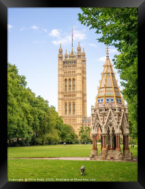 Houses of Parliament and Buxton memorial fountain Framed Print by Chris Rabe