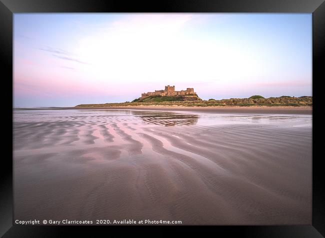 Low Tide at Bamburgh Framed Print by Gary Clarricoates