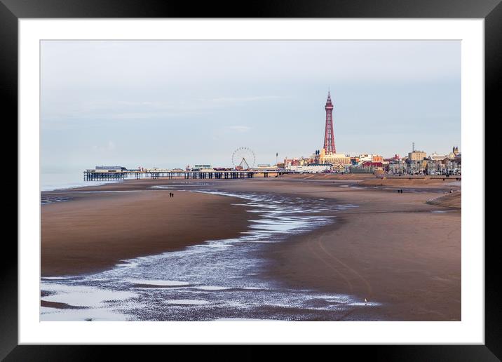 Blackpool on beach Framed Mounted Print by chris smith