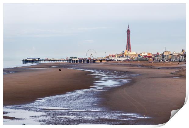 Blackpool on beach Print by chris smith