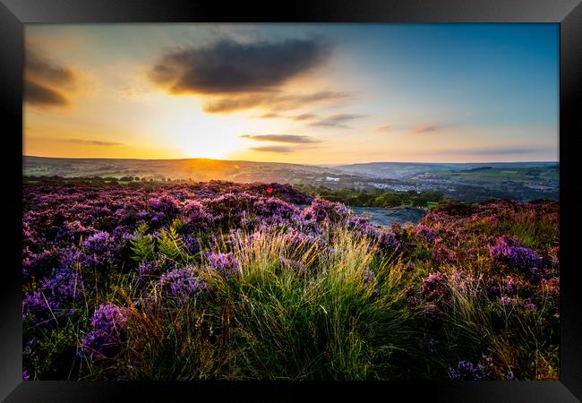 Yorkshire at sunset  Framed Print by chris smith