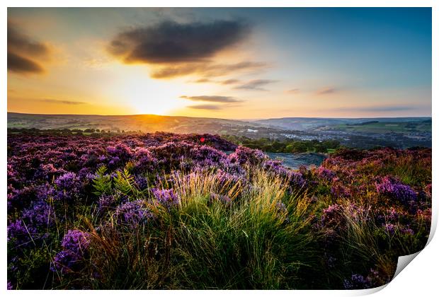 Yorkshire at sunset  Print by chris smith