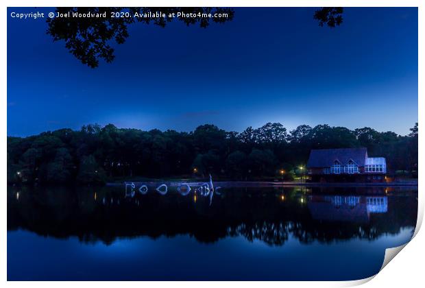 dragon statue Llandrindod Wells Lake Print by Joel Woodward