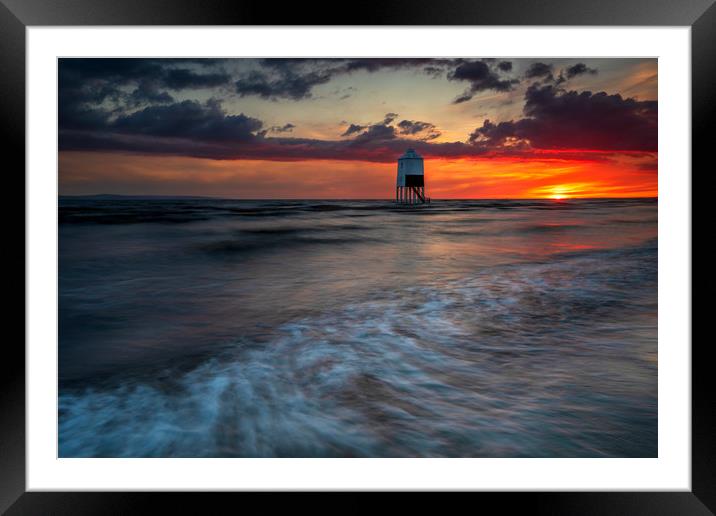 Somerset Lighthouse at sunset Framed Mounted Print by J.Tom L.Photography