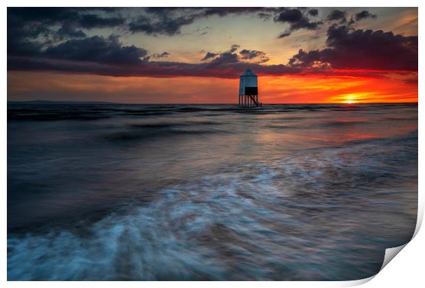 Somerset Lighthouse at sunset Print by J.Tom L.Photography