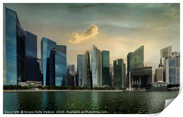 Skyscrapers in Singapore Print by Sergio Delle Vedove