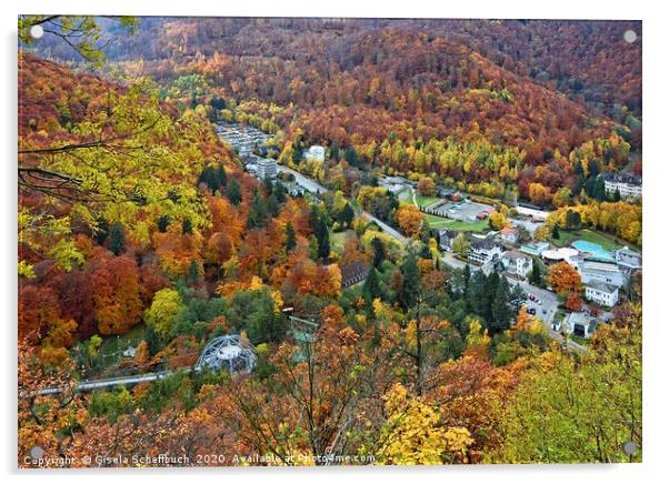 Autumn in the Harz Mountain Range                  Acrylic by Gisela Scheffbuch